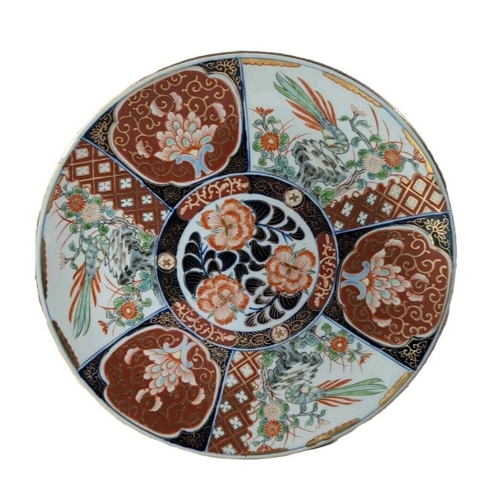 Japanese Imari Style Porcelain Charger Plate Teizan Arita Ware Collectible Decor